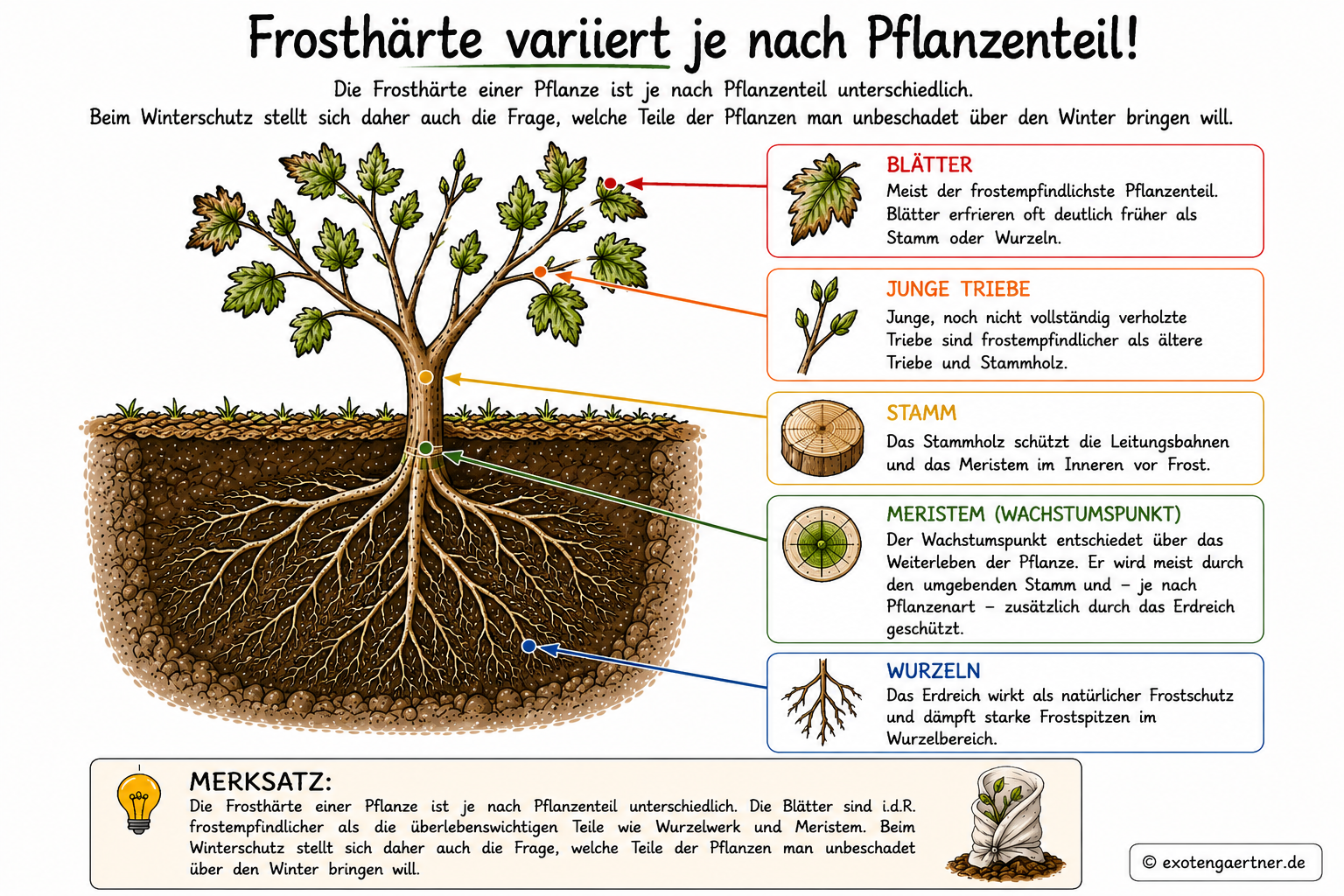 Frosthärte variiert je nach Pflanzenteil Frosthärte variiert je nach Pflanzenteil
